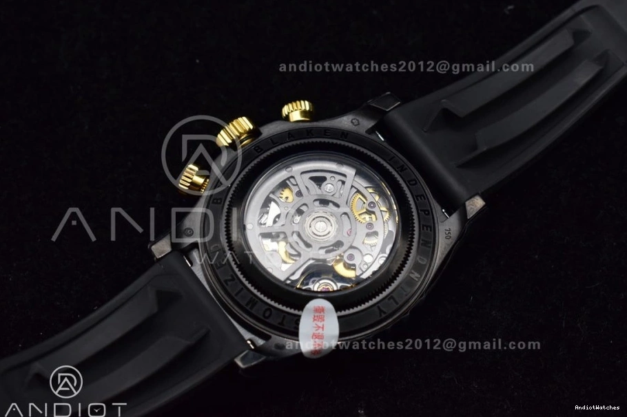 Daytona 523 SA Rubber PVD Black Strap Ceramic Gold Skeleton on Dial Edition Best Blaken GETF Bezel Colorful 1116
